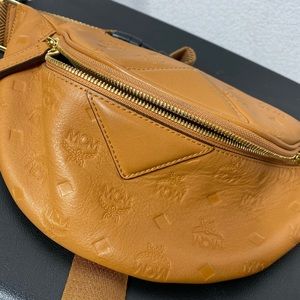 monogram leather mcm belt bag